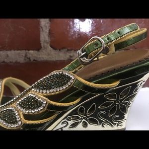 Women's Wedge Sandal Peep Toe Slingbacks 40/9